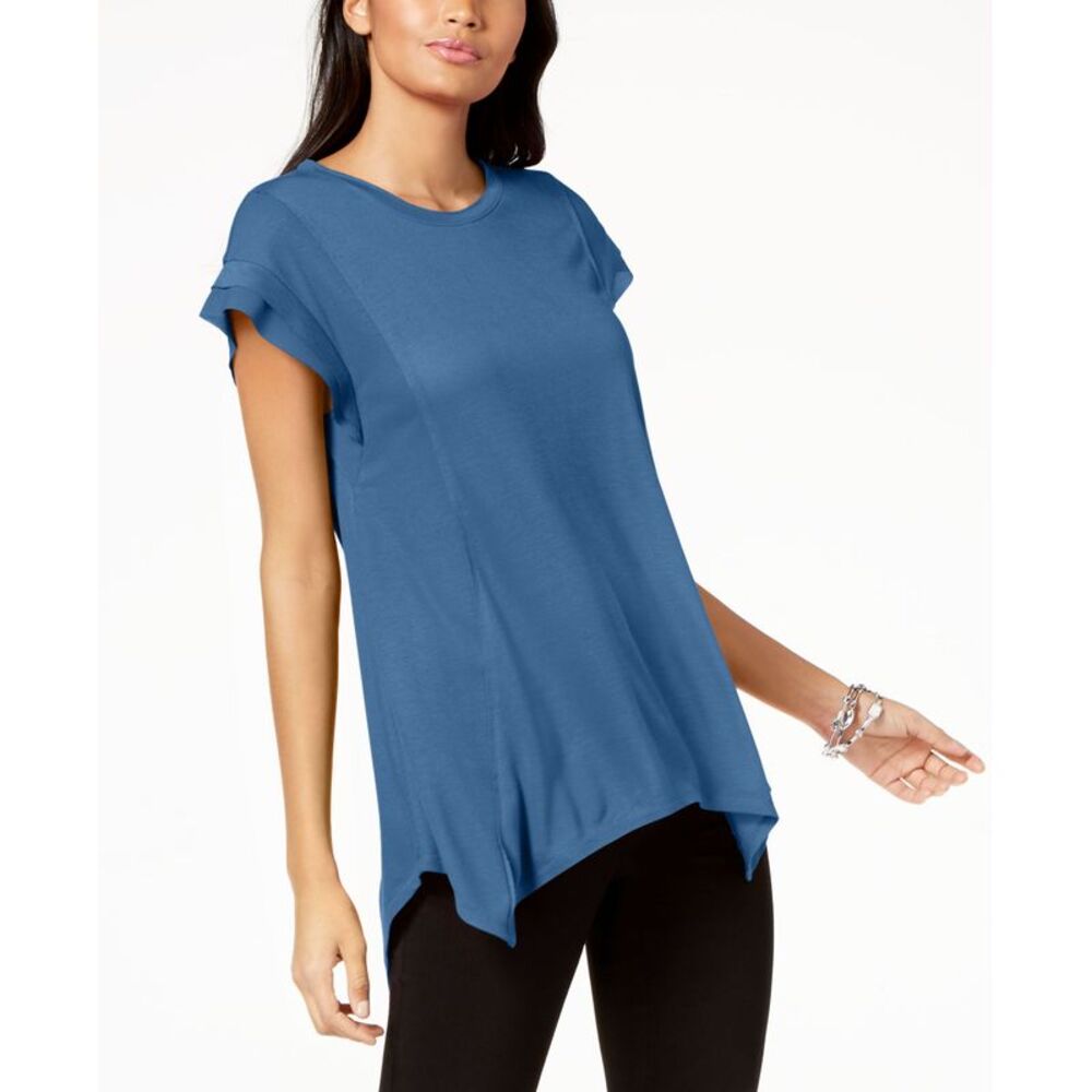 INC International Concepts Asymmetrical Contrast Detail Top